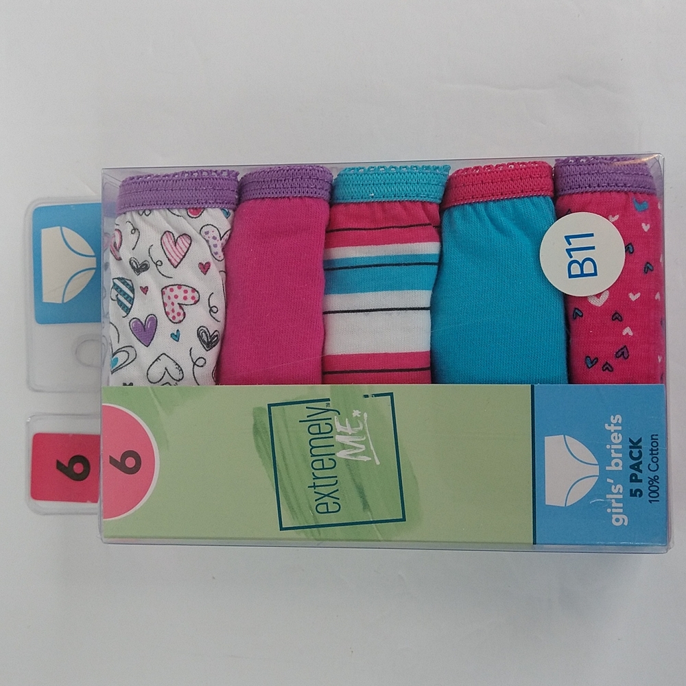 Extremely Me Girl’s 3 pk Brief Underwear Size:6